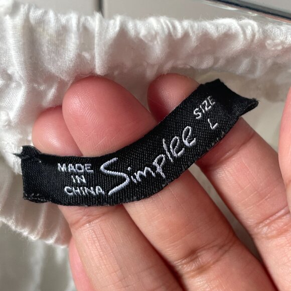 Simplee Tiered Cotton White Mini Skirt - Picture 5 of 6